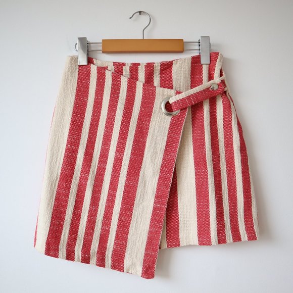 Free People It's a Wrap Striped Mini Skirt, Size Small - Picture 3 of 16